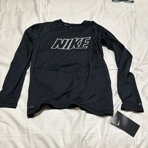 Nike Black Long Sleeve Rashguard Dri-Fit Size Medium NWT